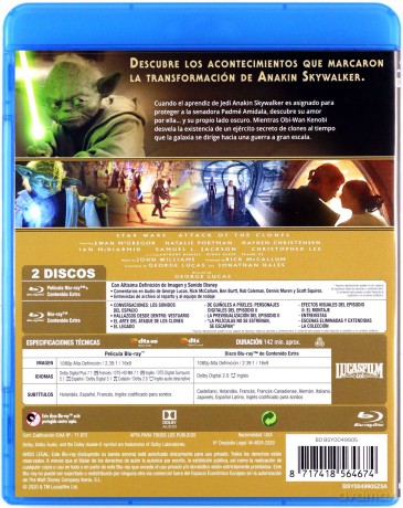 Star Wars: Episode II - Attack of the Clones (Gwiezdne wojny: Część II - Atak klonów) [Blu-Ray]