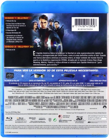 Captain America: The First Avenger (Pierwsze starcie) [Blu-Ray 3D]+[Blu-Ray]
