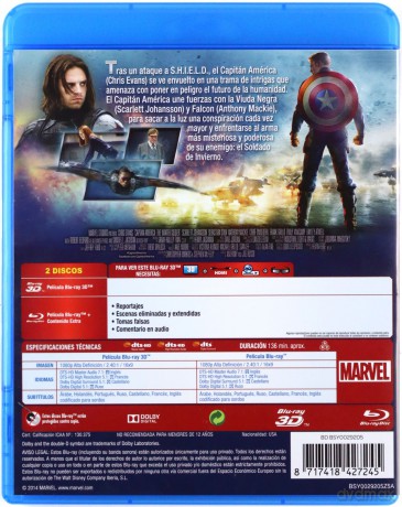 Captain America: The Winter Soldier (Kapitan Ameryka: Zimowy Żołnierz) [Blu-Ray 3D] [Blu-Ray]