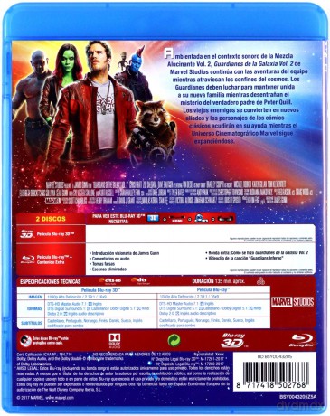 Guardians of the Galaxy Vol. 2 (Strażnicy Galaktyki vol. 2) [Blu-Ray 3D]+[Blu-Ray]