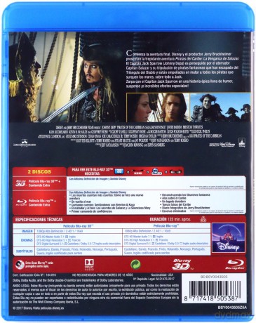 Pirates of the Caribbean: Dead Men Tell No Tales (Piraci z Karaibów: Zemsta Salazara) (Disney) [Blu-Ray 3D]+[Blu-Ray]