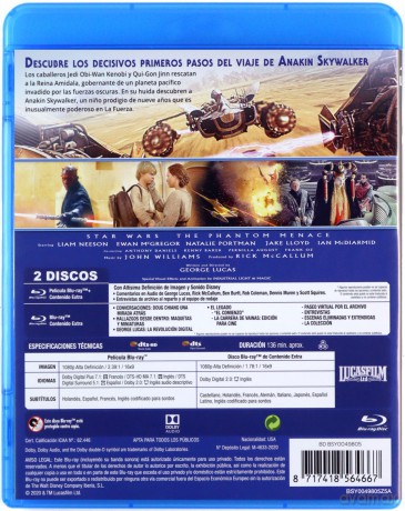 Star Wars: Episode I - The Phantom Menace (Gwiezdne wojny: Część I - Mroczne widmo) [2xBlu-Ray]