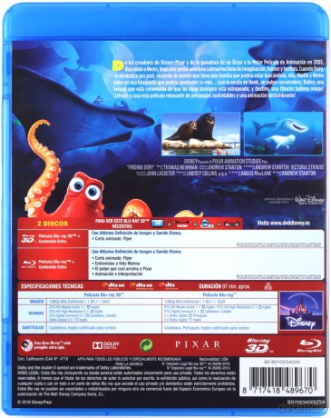Finding Dory (Gdzie jest Dory?) [Blu-Ray 3D]+[Blu-Ray]