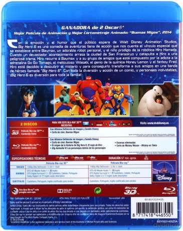 Big Hero 6 (Wielka Szóstka) (Disney) [Blu-Ray 3D]+[Blu-Ray]