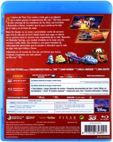 Cars (Auta) (Disney) [Blu-Ray 3D]+[Blu-Ray]