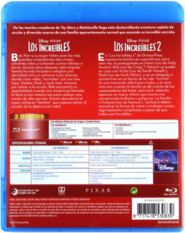 The Incredibles 1-2 (Iniemamocni 1-2) [2xBlu-Ray]