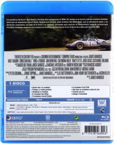 Ford v Ferrari (Le Mans '66) [Blu-Ray]