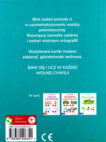 Blok zadań. Ortografia - Irena Zarzycka [KSIĄŻKA]