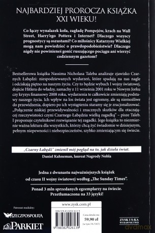Czarny łabędź. Jak nieprzewidywalne zdarzenia rządzą naszym życiem - Nicholas Taleb Nassim [KSIĄŻKA]