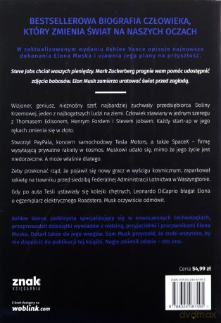 Elon Musk. Biografia twórcy Paypala, Tesli, SpaceX - Ashlee Vance [KSIĄŻKA]