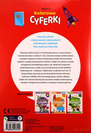 Kolorowe cyferki z naklejkami. Zeszyt 2 [KSIĄŻKA]
