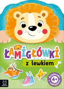 Łamigłówki z lewkiem. Książeczka z naklejkami 4+ - Anna Podgórska [KSIĄŻKA]