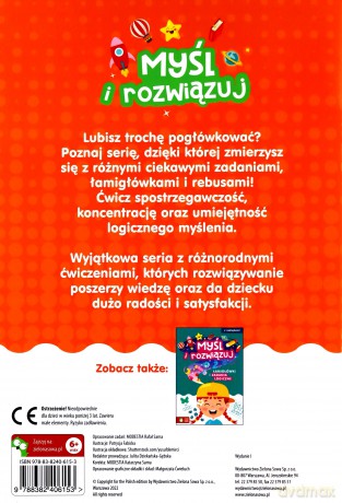 Myśl i rozwiązuj. Łamigłówki i zabawy liczbowe - Katarzyna Sarna [KSIĄŻKA]