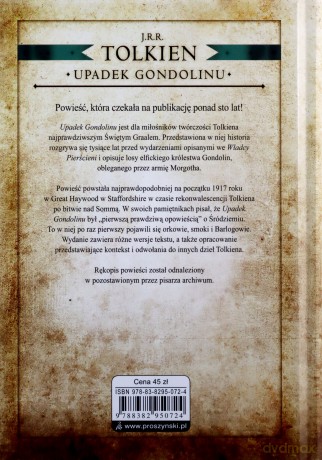 Upadek Gondolinu. Pod redakcją Christophera Tolkiena - J.R.R Tolkien [KSIĄŻKA]