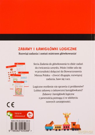Zadania do główkowania. Zabawy i łamigłówki logiczne - Tomasz Czapla [KSIĄŻKA]