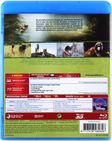 The Jungle Book (Księga dżungli) (Disney) [Blu-Ray 3D]+[Blu-Ray]