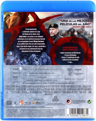War for the Planet of the Apes (Wojna o planetę małp) [Blu-Ray]