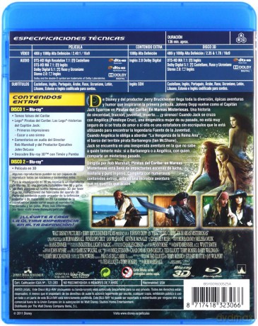 Pirates of the Caribbean: On Stranger Tides (Piraci z Karaibów: Na nieznanych wodach) [Blu-Ray 3D]+[Blu-Ray]
