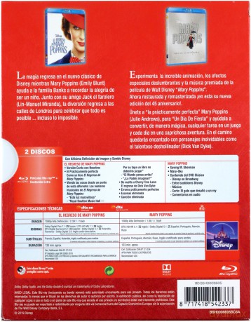 Mary Poppins / Mary Poppins Returns (Mary Poppins / Mary Poppins powraca) [2xBlu-Ray]