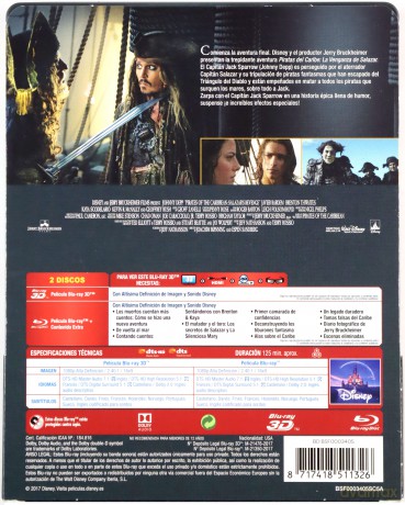 Pirates of the Caribbean: Dead Men Tell No Tales (Piraci z Karaibów: Zemsta Salazara) (steelbook) [Blu-Ray 3D]+[Blu-Ray]