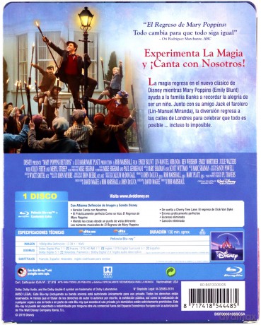 Mary Poppins Returns (Mary Poppins powraca) (steelbook) [Blu-Ray]