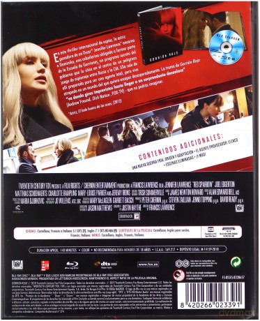 Red Sparrow (Czerwona jaskółka) [Blu-Ray]