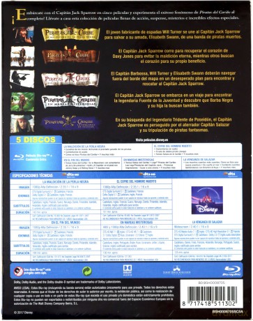 Pirates of the Caribbean 1-5 (Piraci z Karaibów 1-5) [BOX] [5xBlu-Ray]