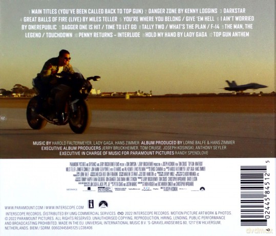 Top Gun: Maverick soundtrack (Lady Gaga, Onerepublic, Hans Zimmer) [CD]