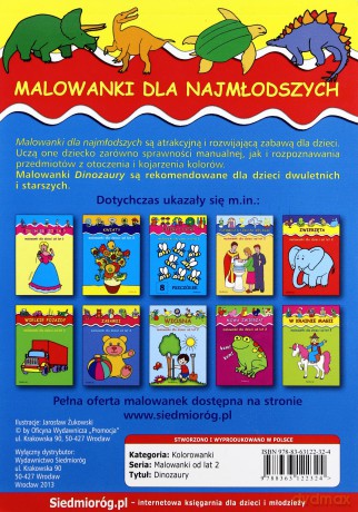 Dinozaury Malowanki Dla Dzieci Od Lat 2 [KSIĄŻKA]