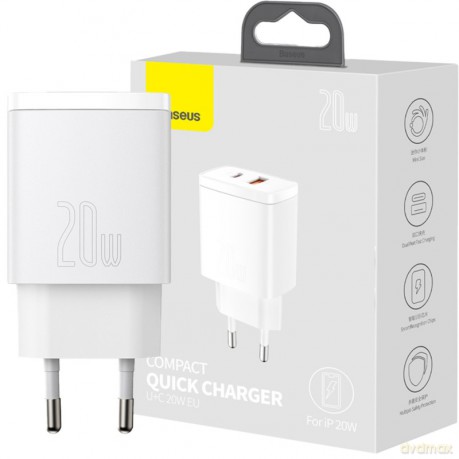 BASEUS Ładowarka Sieciowa USB PD QC 3.0 20W