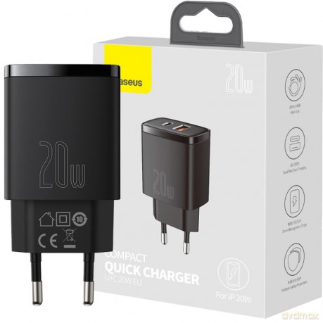 BASEUS Ładowarka Sieciowa USB PD QC 3.0 20W
