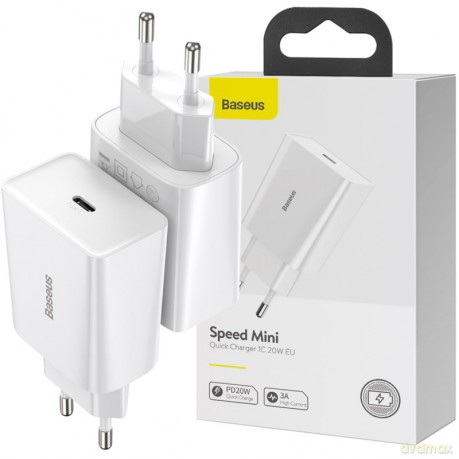 BASEUS Mini Ładowarka sieciowa USB-C PD 20W