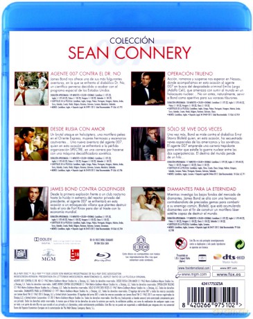 007 James Bond Sean Connery: Dr. No | Pozdrowienia z Rosji | Goldfinger | Operacja Piorun | Żyje się tylko dwa razy | Diamenty są wieczne [BOX] [6xBlu-Ray]