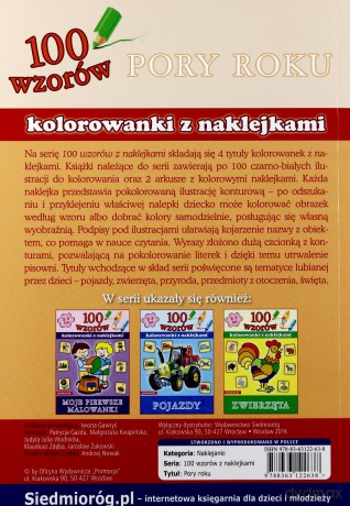 100 Wzorów Kolorowanki Z Naklejkami Pory Roku [KSIĄŻKA]