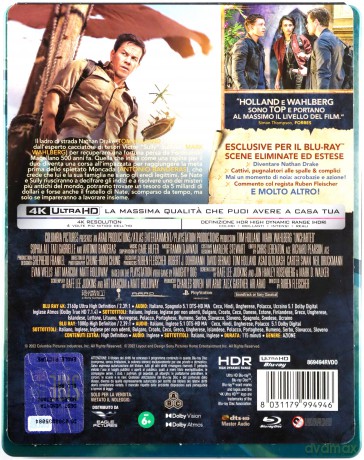 Uncharted (steelbook) [Blu-Ray 4K]+[Blu-Ray]