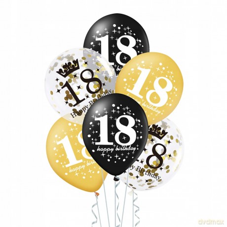 Balony 18 urodziny 30 cm 6szt 