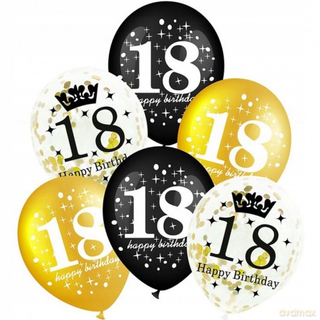Balony 18 urodziny 30 cm 6szt 