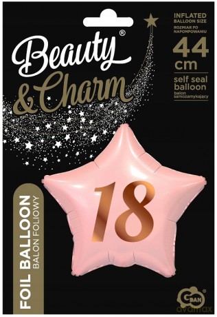 Balon foliowy różowe złoto osiemnastka 18-tka 44cm