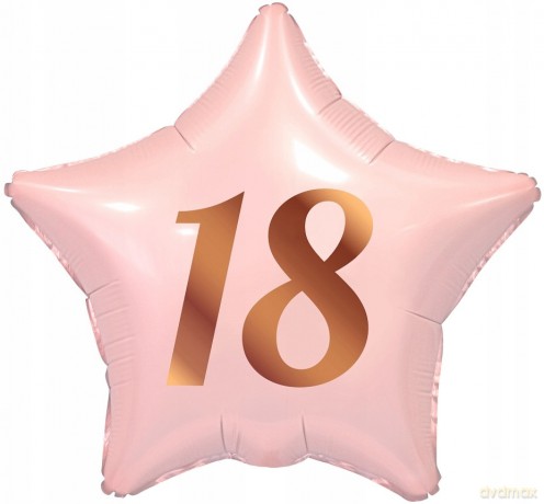 Balon foliowy różowe złoto osiemnastka 18-tka 44cm