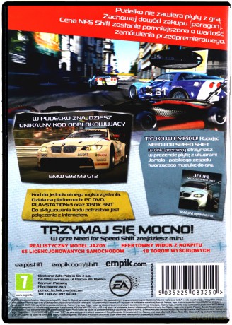 Need For Speed Shift Kod na samochód BMW E92 M3 GT2