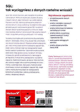 Analiza danych z wykorzystaniem SQL-a. - Cathy Tanimura [KSIĄŻKA]