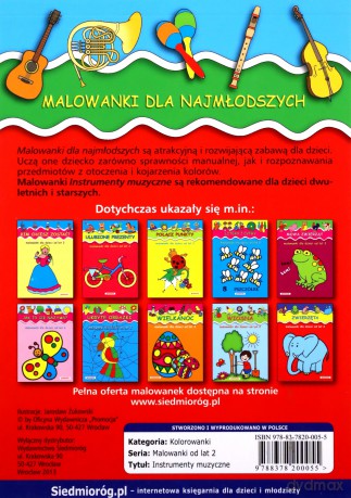 Instrumenty Muzyczne Malowanki Dla Dzieci Od Lat 2 [KSIĄŻKA]