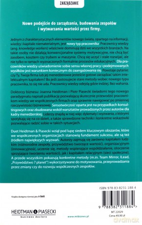 Sensotwórczość. Jak zarządzać pracownikami wiedzy we współczesnych organizacjach - Joanna Heidtman, Piotr Piasecki [KSIĄŻKA]