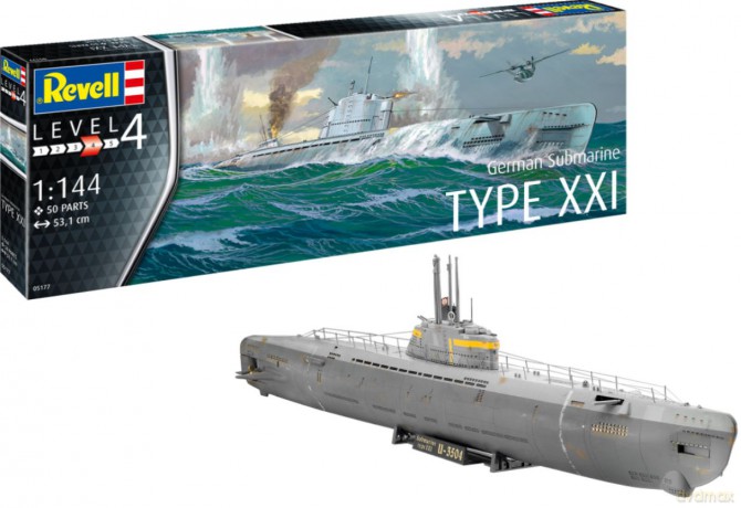 Model plastikowy niemiecka łódź podwodna TYP XXI 1/144