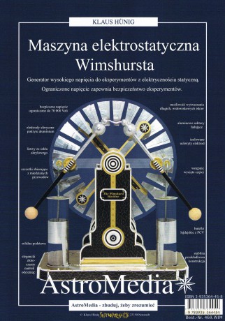 Maszyna elektrostatyczna Wimshurst do samodzielnego montażu
