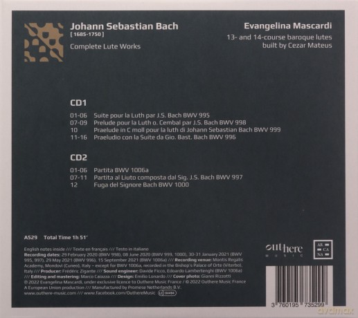 Evangelina Mascardi: Bach: Complete Lute Works [2CD]
