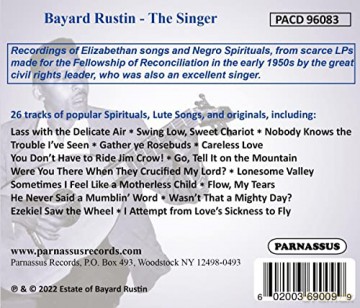 Bayard Rustin: Bayard Rustin - The Singer [CD]