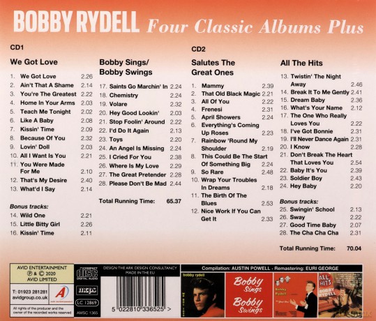 Bobby Rydell: Four Classic Albums Plus [2CD]