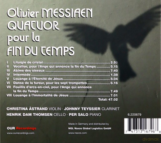 Oliver Messiaen: Quatuor Pour La Fin Du Temps [CD]