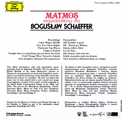 MATMOS: Regards Uklony dla Bogusław Schaeffer [CD]